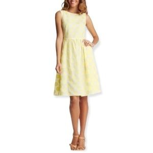 Loft Polka Dot Sleeveless Fit & Flare Dress Yellow 8